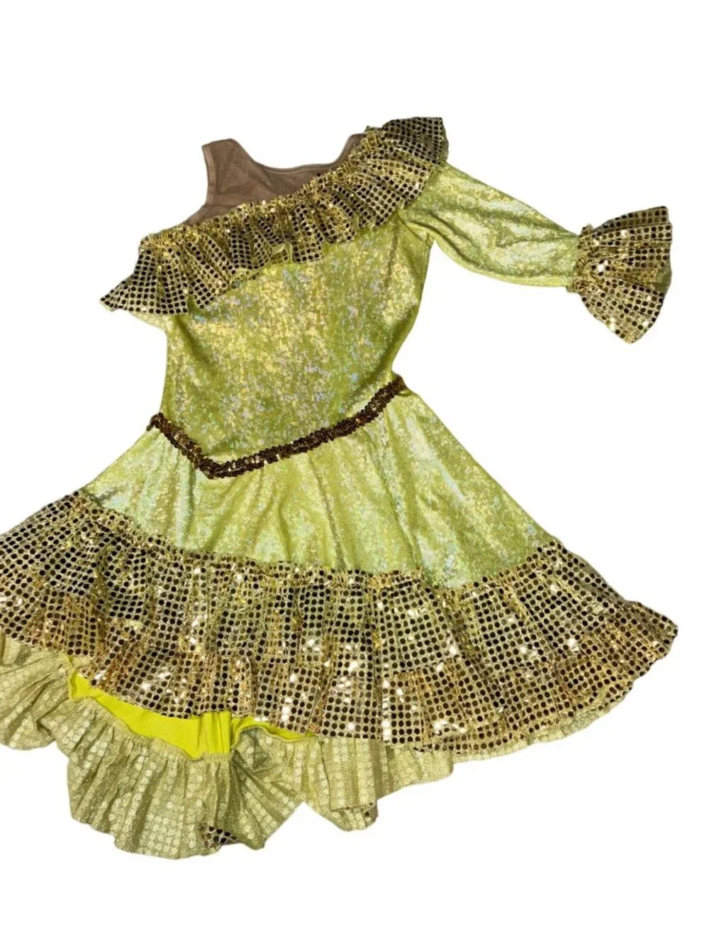 Girls Dance Dress Halloween Costume Dress Up Play Clothing with Headpiece Size M